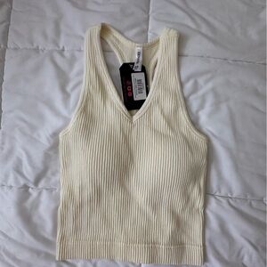 Zenana Outfitters Ribbed Cream Tank Top